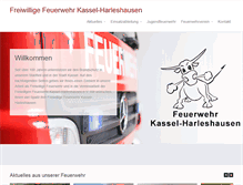 Tablet Screenshot of feuerwehr-harleshausen.de